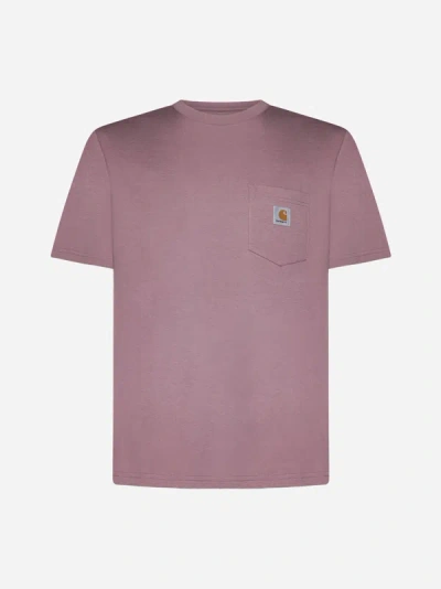Shop Carhartt Chest-pocket Cotton T-shirt In Daphne