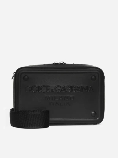 Shop Dolce & Gabbana Logo Leather Camera Bag In Black