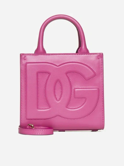 Shop Dolce & Gabbana Dg Daily Leather Small Tote Bag In Pink