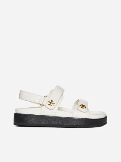 Shop Tory Burch Kira Leather Sandals In Ivory