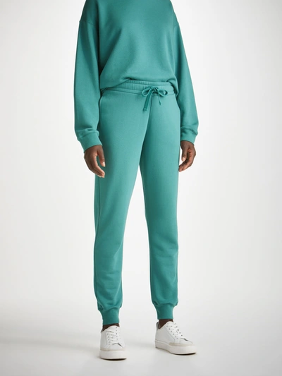 Shop Derek Rose Women's Sweatpants Quinn Cotton Modal Stretch Teal