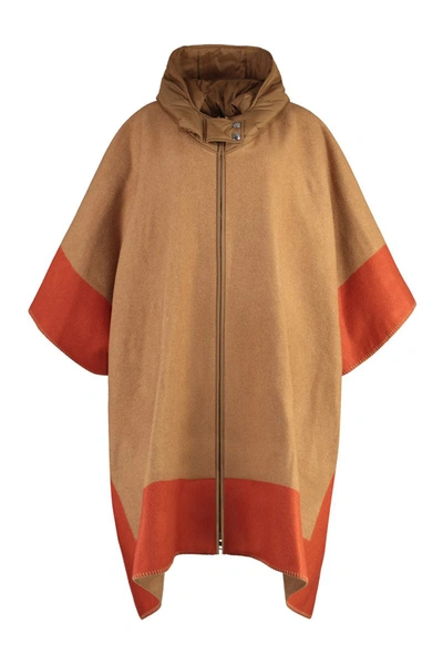 Shop Etro Wool Cape In Camel