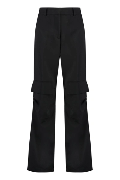 Shop P.a.r.o.s.h . Liliux Wool Cargo Trousers In Black
