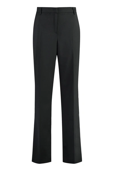 Shop Pt01 Ambra Wool Blend Trousers In Black