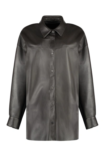 Shop Salvatore Santoro Leather Jacket In Brown