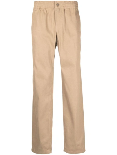 Shop Apc A.p.c. Cotton Trousers In Brown