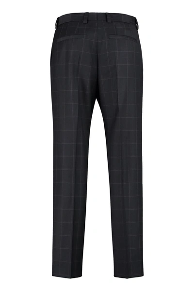 Shop Hugo Boss Boss Stretch Wool Trousers In Black