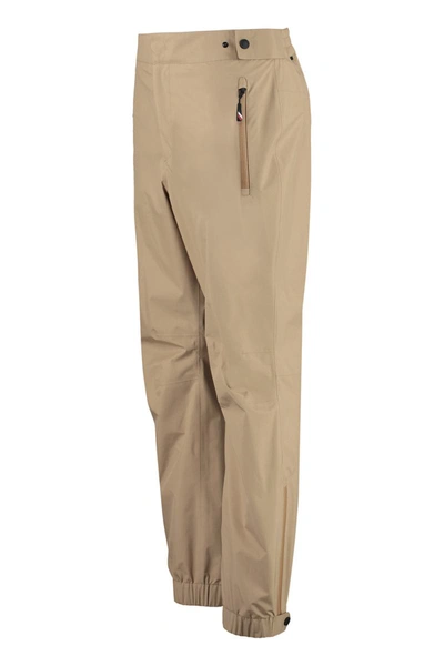 Shop Moncler Grenoble Technical Fabric Pants In Beige