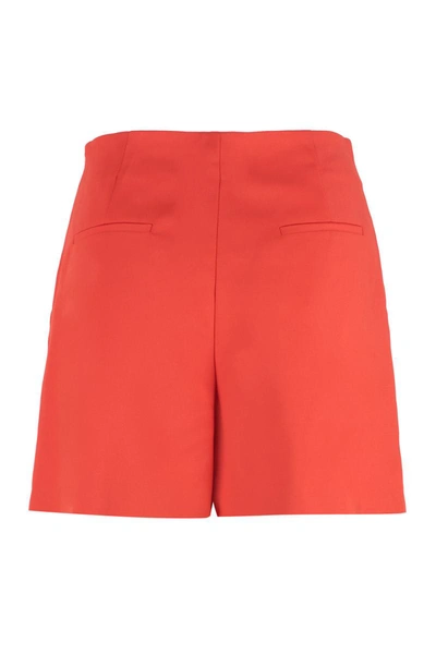 Shop Moschino Satin Shorts In Red