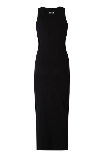 Shop Msgm Jersey Dress In Black