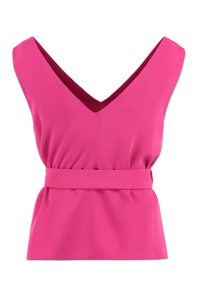 Shop P.a.r.o.s.h . Belted Top In Fuchsia