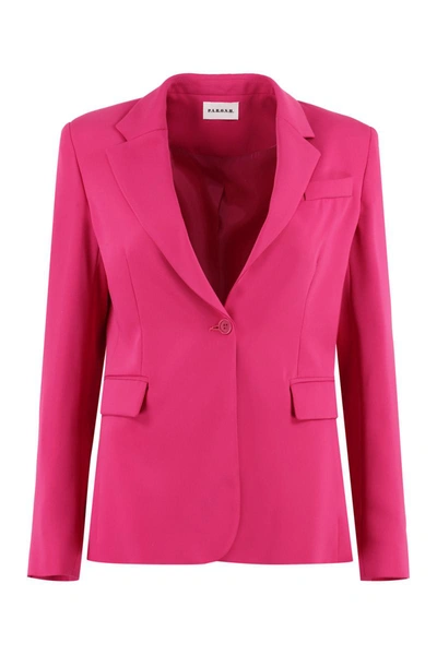 Shop P.a.r.o.s.h . Knitted Single-breasted Blazer In Fuchsia