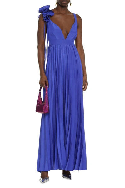 Shop P.a.r.o.s.h . Pleated Dress In Blue