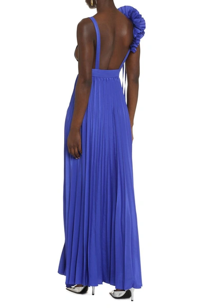 Shop P.a.r.o.s.h . Pleated Dress In Blue