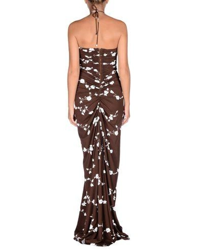Shop Michael Kors Long Dress In Cocoa