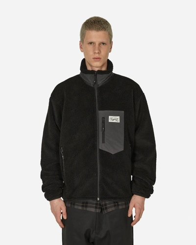 Shop Sequel Boa Fleece Jacket In Black