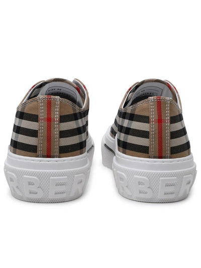 Shop Burberry Beige Cotton Jack Sneakers