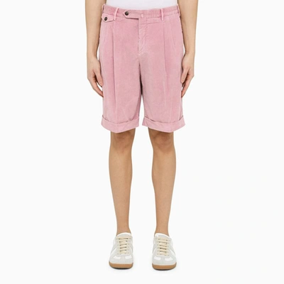 Shop Pt Torino Velvet Bermuda Pants In Pink