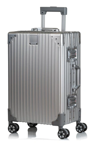 Shop Champs Aluminum Hardside Spinner Suitcase In Silver