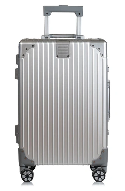 Shop Champs Aluminum Hardside Spinner Suitcase In Silver