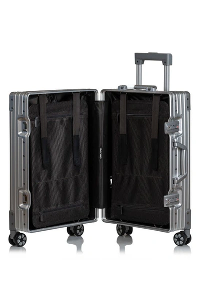 Shop Champs Aluminum Hardside Spinner Suitcase In Silver