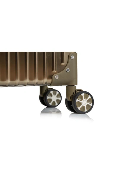 Shop Champs Aluminum Hardside Spinner Suitcase In Titanium Gold