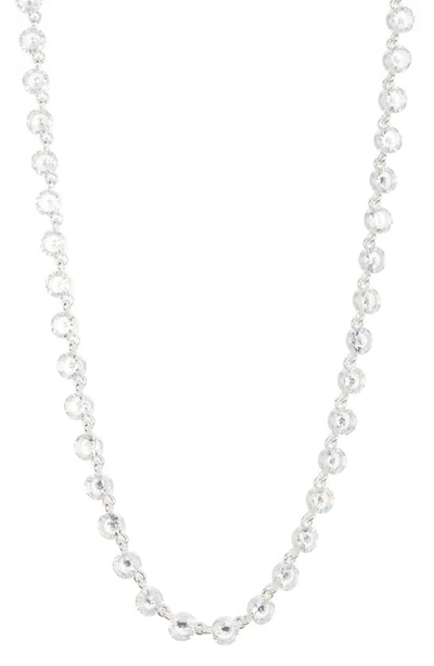 Shop Anne Klein Crystal & Imitation Pearl Collar Necklace In Silver/ Crystal