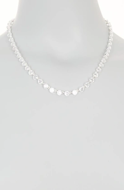 Shop Anne Klein Crystal & Imitation Pearl Collar Necklace In Silver/ Crystal