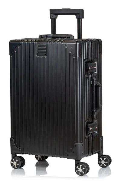 Shop Champs Aluminum Hardside Spinner Suitcase In Black