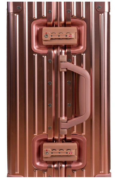 Champs Aluminum Hardside Spinner Suitcase In Rose Gold