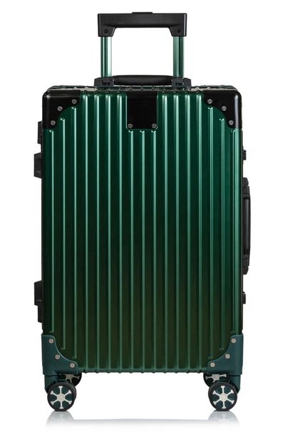 Shop Champs Aluminum Hardside Spinner Suitcase In Green