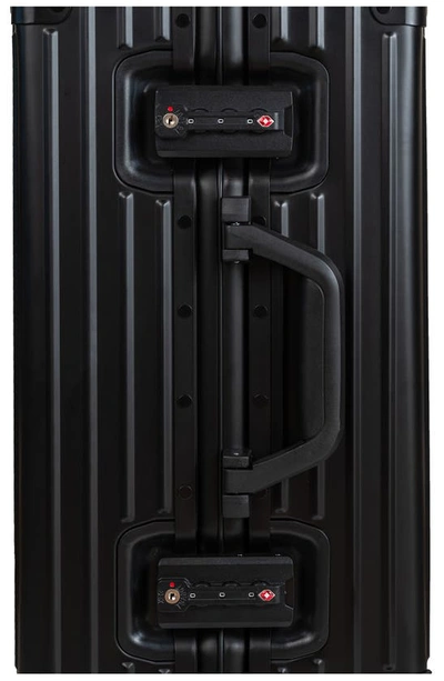 Shop Champs Aluminum Hardside Spinner Suitcase In Black