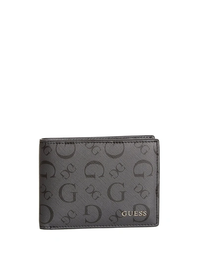 Shop Guess Factory Enlarged Logo Carter Bifold Wallet In Grey