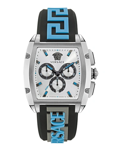 Shop Versace Dominus Chronograph Watch In Silver
