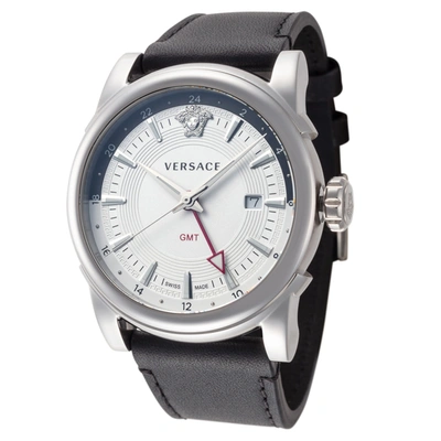 Shop Versace Men's 42mm Quartz Watch In Silver