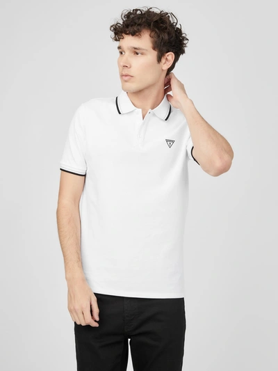 Shop Guess Factory Allen Polo In White