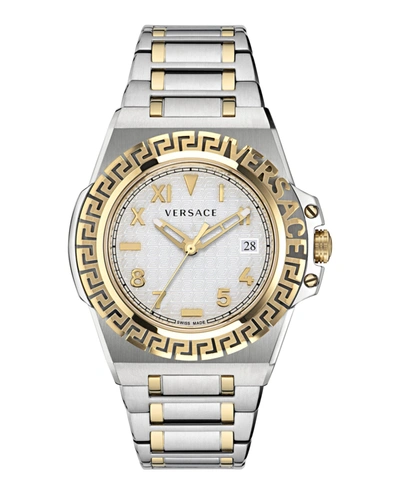 Shop Versace Greca Reaction Bracelet Watch In Gold