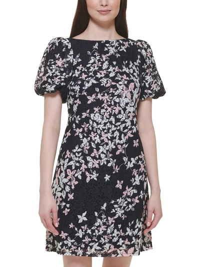 Shop Jessica Howard Womens Floral Puff Sleeve Sheath Dress In Multi