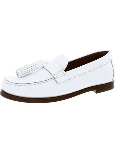 Shop Lafayette 148 Frieda Womens Leather Slip-on Loafers In White