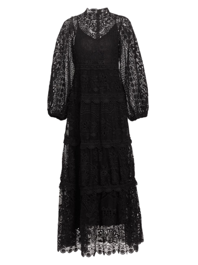 Shop Farm Rio Women's Guipure Lace Maxi Dress In Black