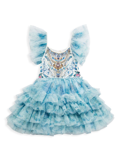 Shop Camilla Little Girl's & Girl's Sleeve Frill Tutu Dress In Season Of The Siren