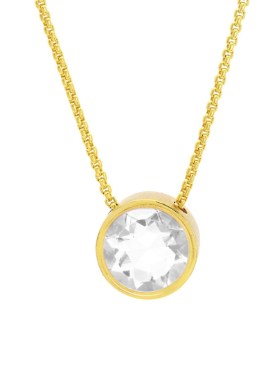 Shop Dean Davidson Women's Signature Knockout Rhodium-plated Quartz Pendant Necklace In Crystal Quartz Gold