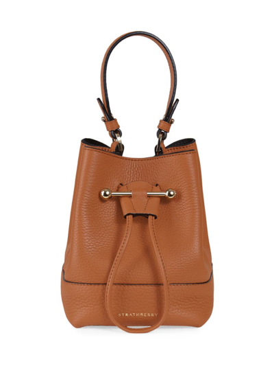 Shop Strathberry Women's Lana Osette Leather Bucket Bag In Tan