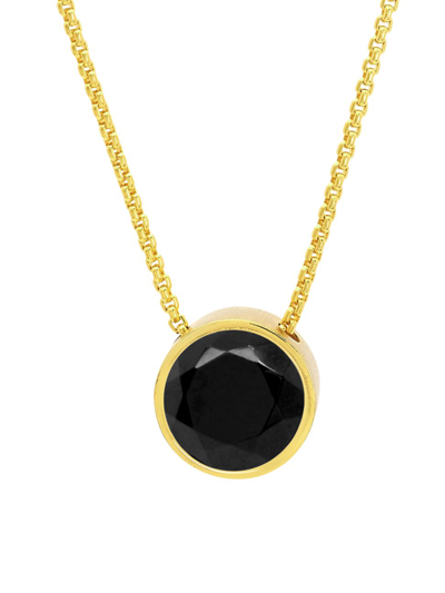 Shop Dean Davidson Women's Signature Knockout Rhodium-plated Quartz Pendant Necklace In Black Onyx Gold