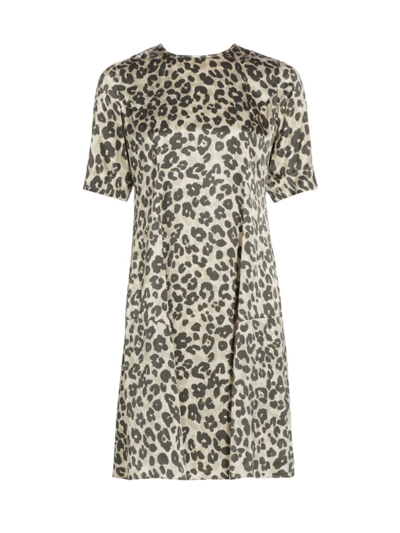 Shop Atm Anthony Thomas Melillo Women's Leopard-print Silk A-line Minidress In Leopard Print