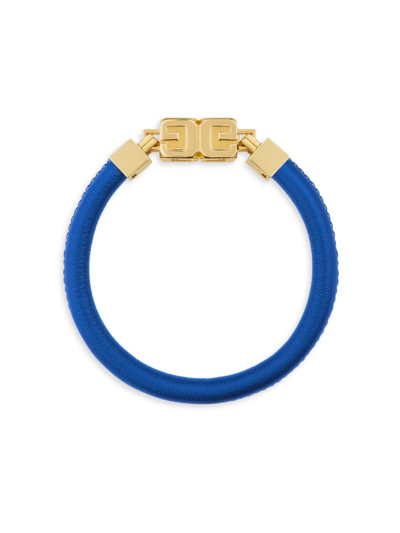 Shop Givenchy Men's G Cube Bracelet In Leather And Metal In Royal Blue