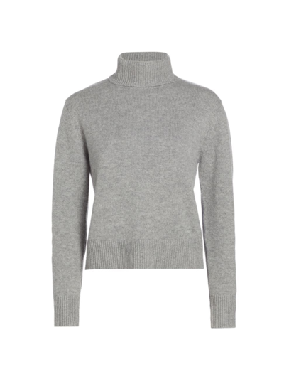 Shop Frame Women's Cashmere Turtleneck Sweater In Heather Grey