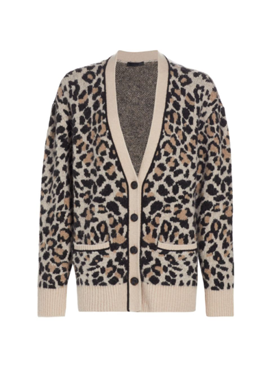 Shop Atm Anthony Thomas Melillo Women's Leopard Jacquard-knit Oversized Cardigan