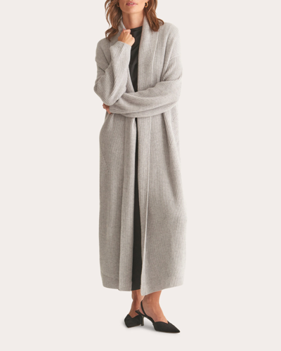 Shop Loop Cashmere Women's Ribbed Luxe Coatigan Top In Grey