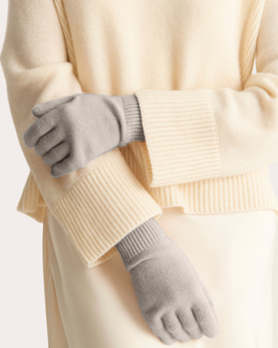 Shop Loop Cashmere Women's Foggy Gray Cashmere Gloves In Grey